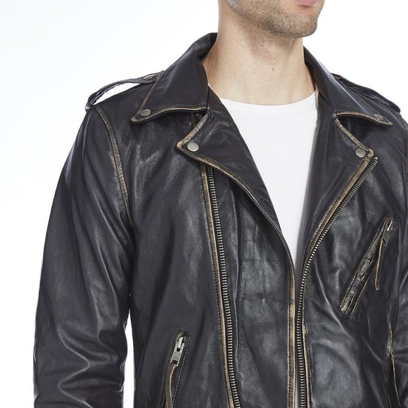 NWOT - BLADE BIKER ANTIQUE LEATHER JACKET - S - Picture 6 of 15
